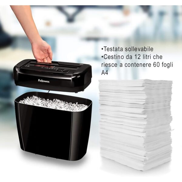 FELLOWES Powershred 36C Paper Shredder, 6 Sheet Cross Cut - Image 4